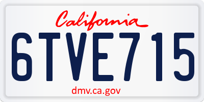 CA license plate 6TVE715