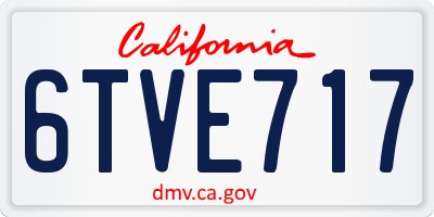 CA license plate 6TVE717