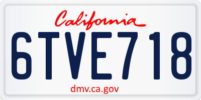 CA license plate 6TVE718