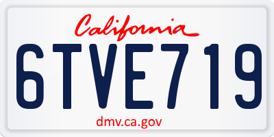 CA license plate 6TVE719