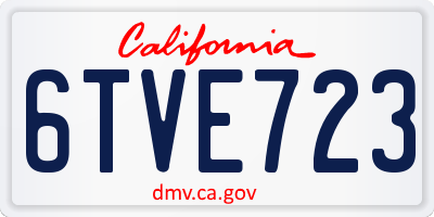CA license plate 6TVE723