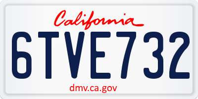 CA license plate 6TVE732