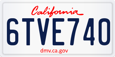 CA license plate 6TVE740