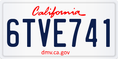 CA license plate 6TVE741