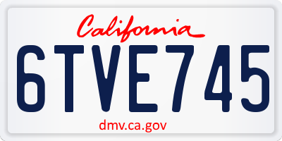 CA license plate 6TVE745