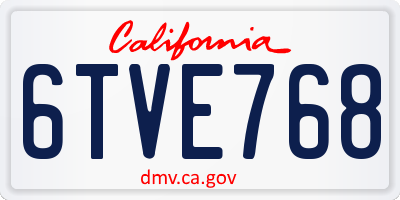 CA license plate 6TVE768