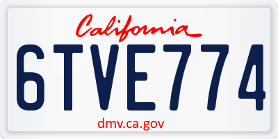 CA license plate 6TVE774