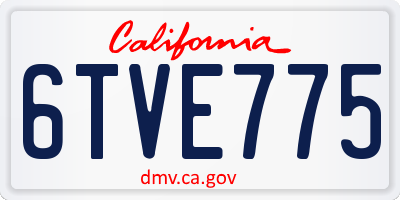 CA license plate 6TVE775