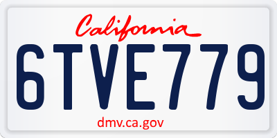 CA license plate 6TVE779
