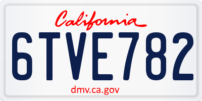 CA license plate 6TVE782