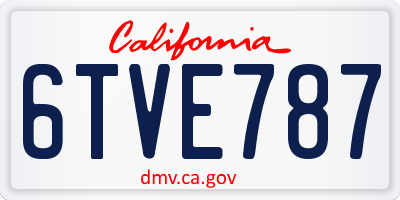 CA license plate 6TVE787