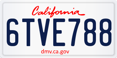 CA license plate 6TVE788