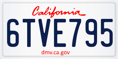 CA license plate 6TVE795