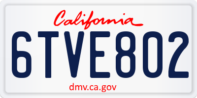 CA license plate 6TVE802