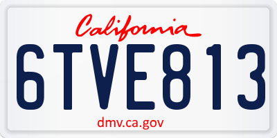 CA license plate 6TVE813