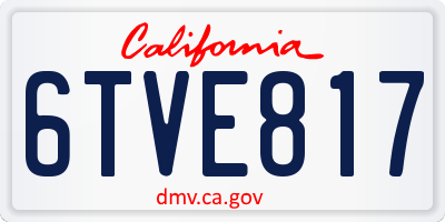 CA license plate 6TVE817