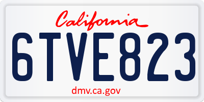 CA license plate 6TVE823