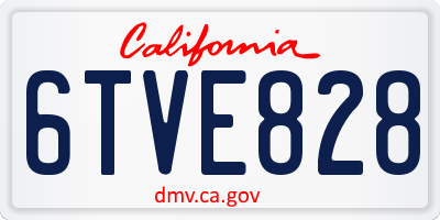 CA license plate 6TVE828