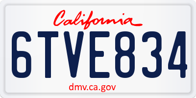 CA license plate 6TVE834