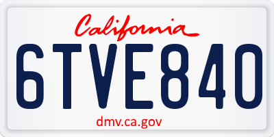 CA license plate 6TVE840