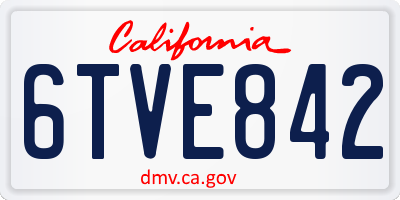 CA license plate 6TVE842