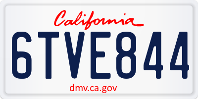 CA license plate 6TVE844