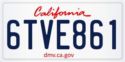 CA license plate 6TVE861