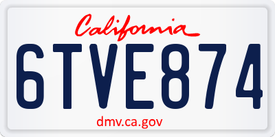 CA license plate 6TVE874