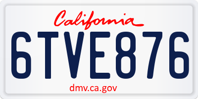 CA license plate 6TVE876