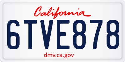 CA license plate 6TVE878