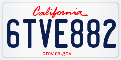 CA license plate 6TVE882