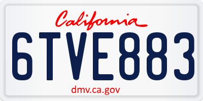 CA license plate 6TVE883