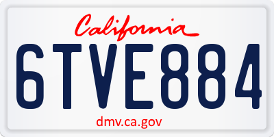 CA license plate 6TVE884