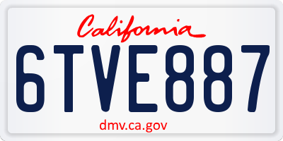 CA license plate 6TVE887