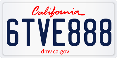 CA license plate 6TVE888