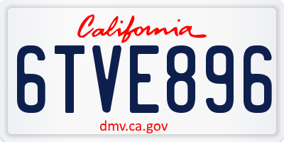 CA license plate 6TVE896