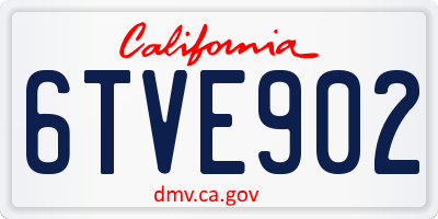 CA license plate 6TVE902