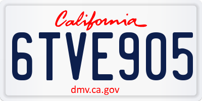 CA license plate 6TVE905