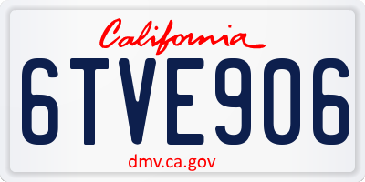 CA license plate 6TVE906