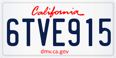 CA license plate 6TVE915