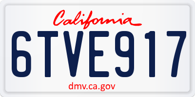 CA license plate 6TVE917