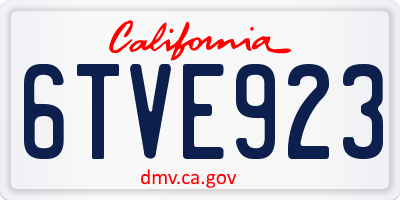CA license plate 6TVE923