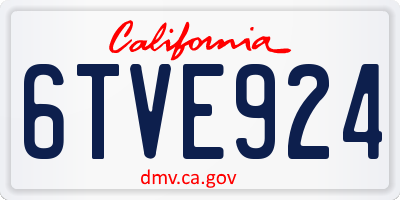 CA license plate 6TVE924