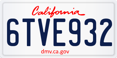 CA license plate 6TVE932