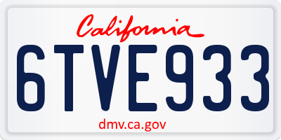 CA license plate 6TVE933