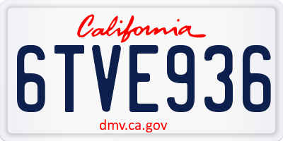 CA license plate 6TVE936