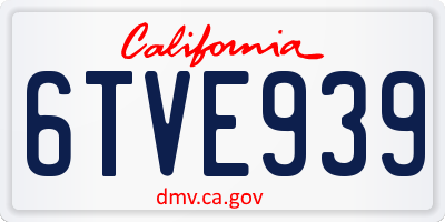 CA license plate 6TVE939