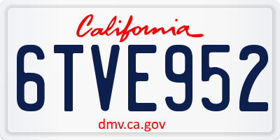 CA license plate 6TVE952