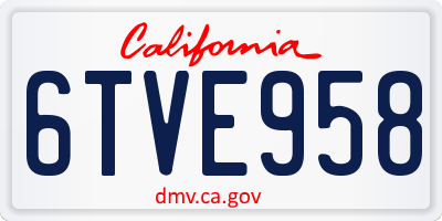 CA license plate 6TVE958