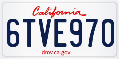 CA license plate 6TVE970